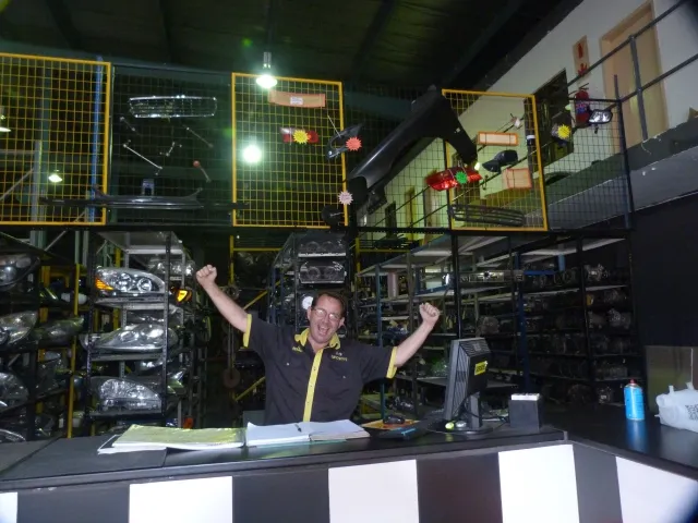 Sparesboyz team member ready to help at the Briardene parts counter